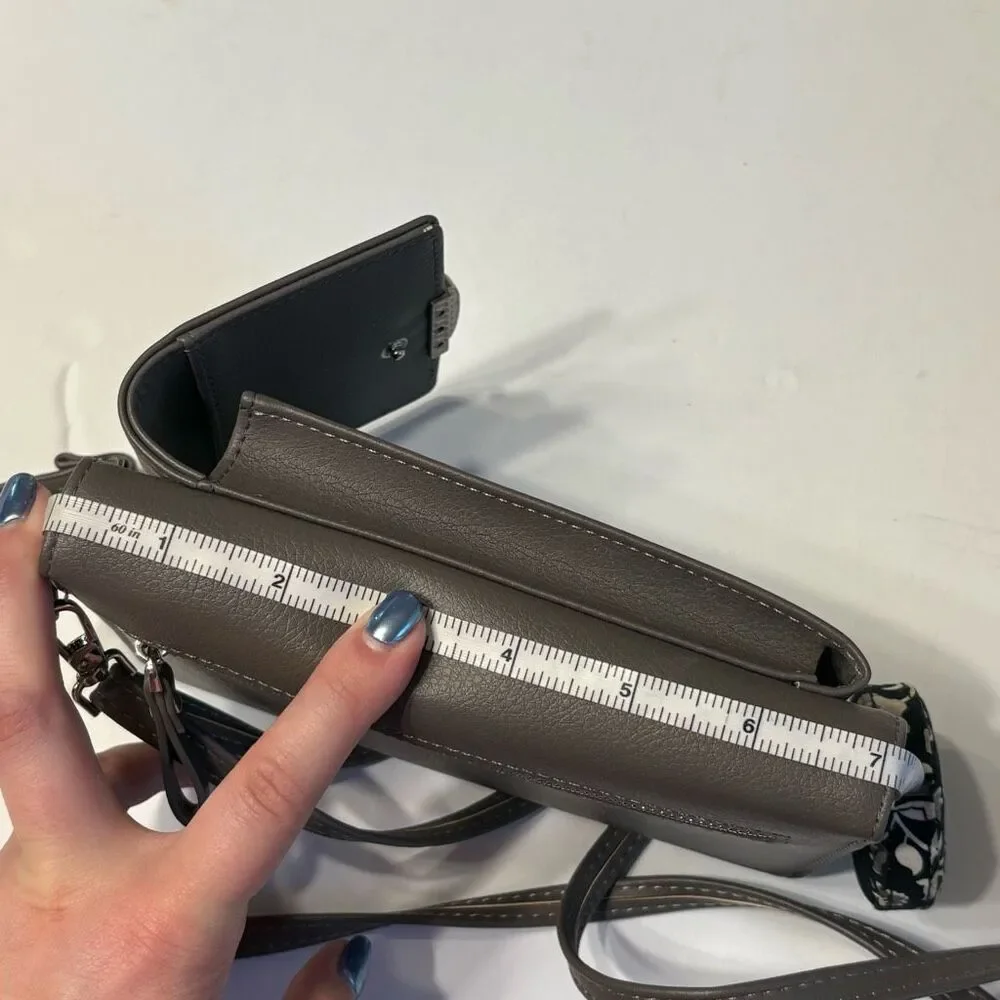 Kukoo Small Crossbody Bag Cell Phone Purse Wallet with Credit Card Slots Grey